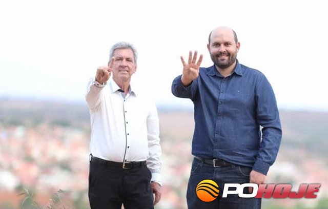 Prefeito reeleito de Lagamar Zico e o vice-prefeito eleito Luiz Batata