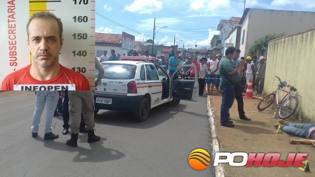 Local do confronto na Rua Santa Rita centro de Presidente OlegÃ¡rio