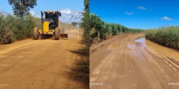 Nove produtores rurais se unem para consertar estrada sentido ao Distrito de Santiago