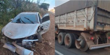 Ultrapassagem em local proibido termina em acidente envolvendo três veículos na MG-354
