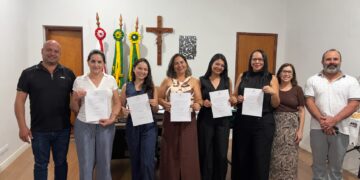 Cinco profissionais da Educação aprovadas no concurso são empossadas pela Prefeitura de Presidente Olegário