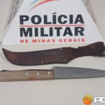 Faca usada no crime e apreendida pela PM