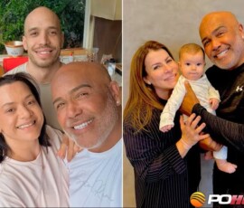 Rick com os filhos (à esquerda) e com a esposa e uma das netas (à direita) — Foto: Reprodução/Instagram
